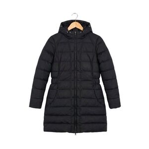 The North Face Long Puffer Parka Coat Womens XL Black Quilted Goose Down